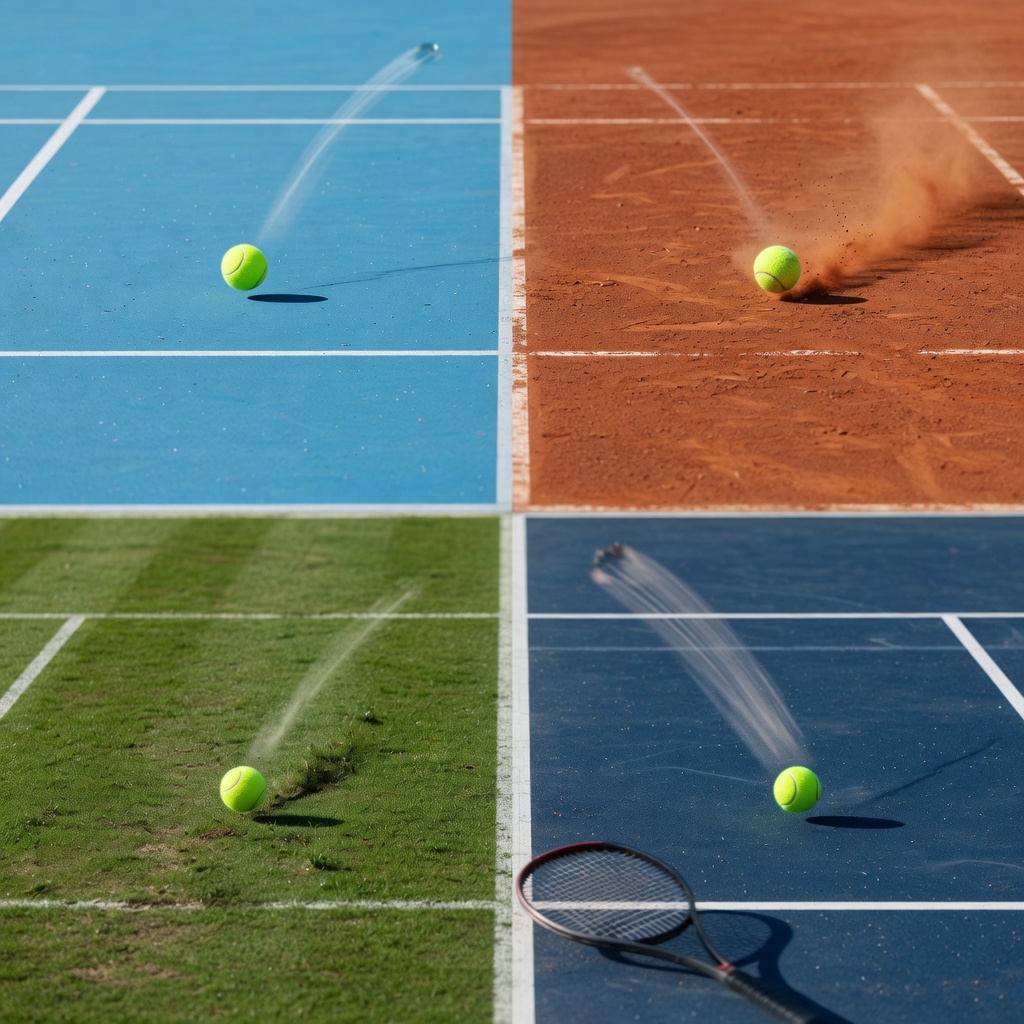 Australian Open, French Open, Wimbledon, US Open Oberflächenvergleich: Bounce und Taktik
